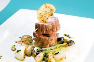 Tapa de nalga sobre vegetales