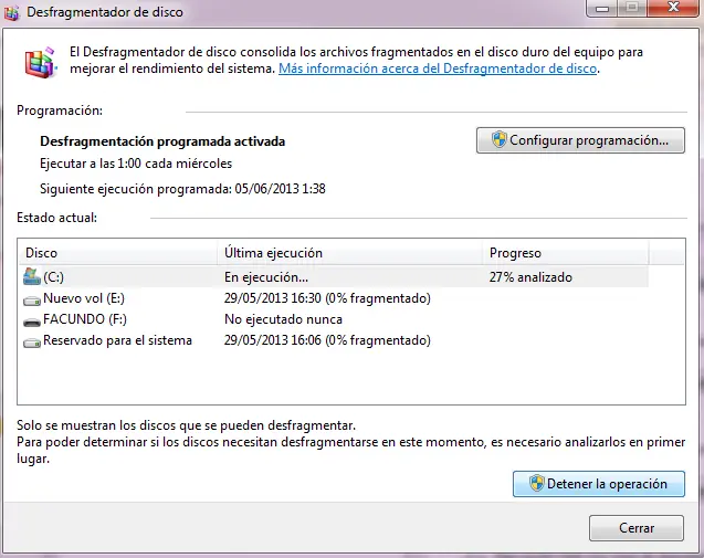 ¿Como desfragmentar el disco duro?