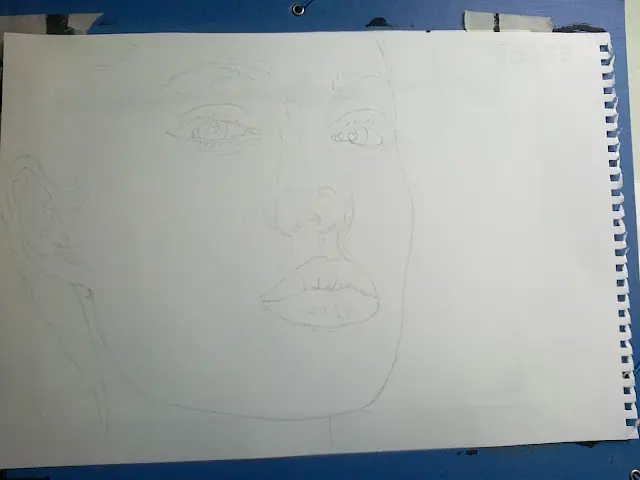 Retrato de Angelina Jolie paso a paso