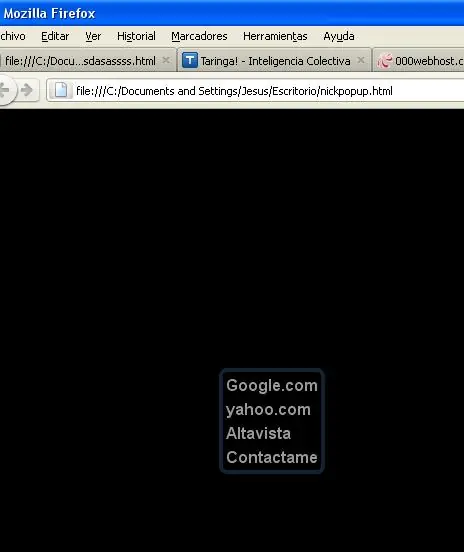 popup Menu click derecho (Pagina web)