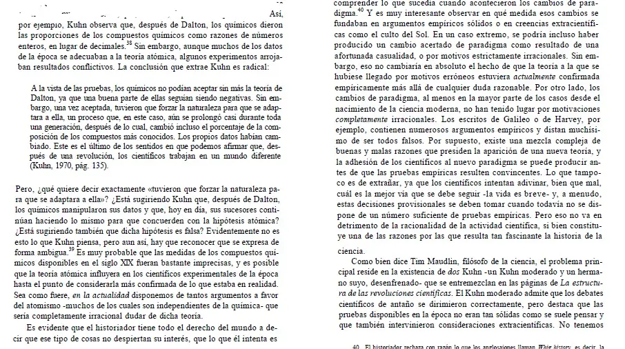 La inconmensurabilidad de los "paradigmas" (error)