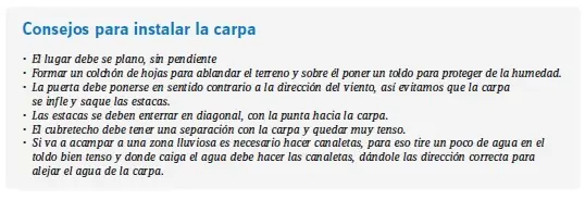 Como elegir y armar una carpa.