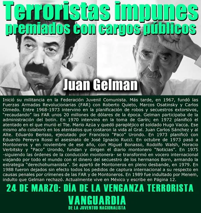 A Juan Gelman no solo hay que mirarlo con el ojo izquierdo