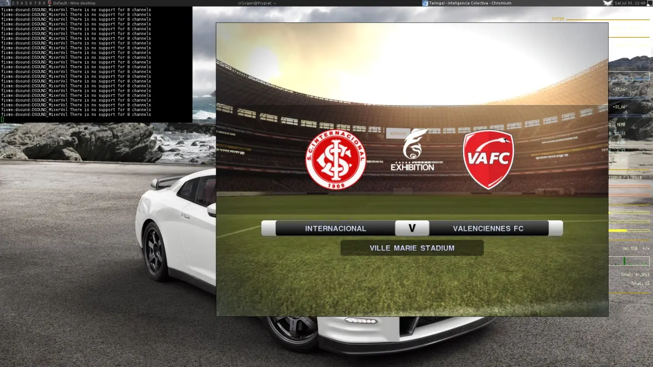 Jugando en Gnu/Linux Pro Evolution Soccer 2011