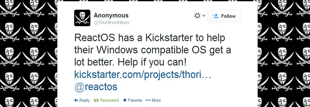 Anonymous y ReactOS un solo corazon!
