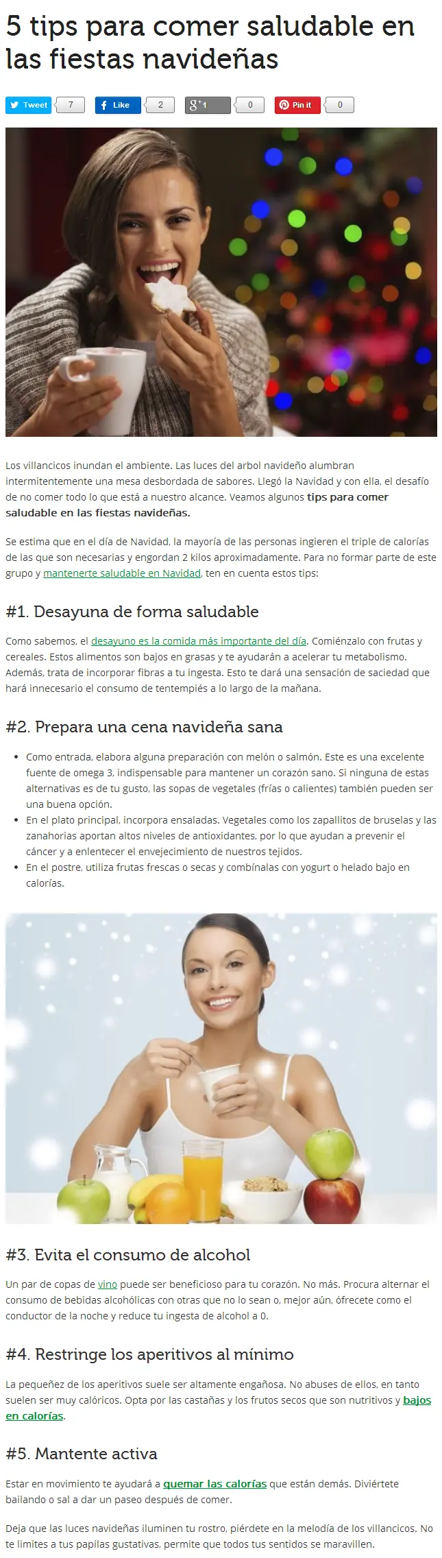 5 tips para comer saludable en las fiestas navideñas