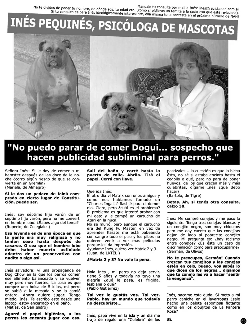 Psicóloga de mascotas (Revista Nah!)