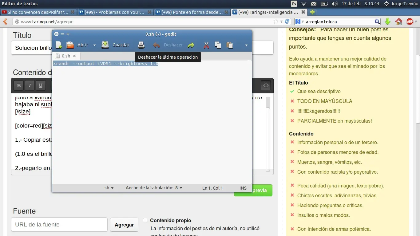 Solucion brillo Ubuntu 13.10