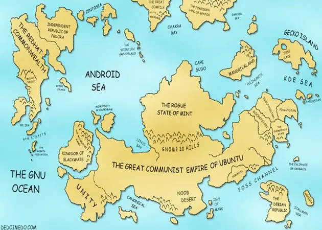 Linux World Map, vistazo irónico a la diversidad de Linux