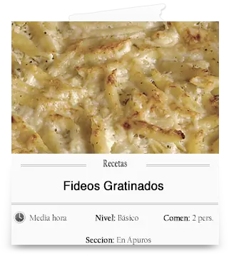 Fideos gratinados en pocos minutos con pocos ingredientes!