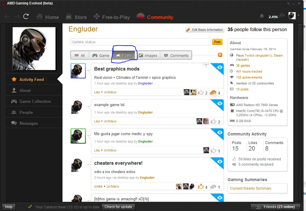 Ganar puntos en Raptr y Conseguir juegos gratis.