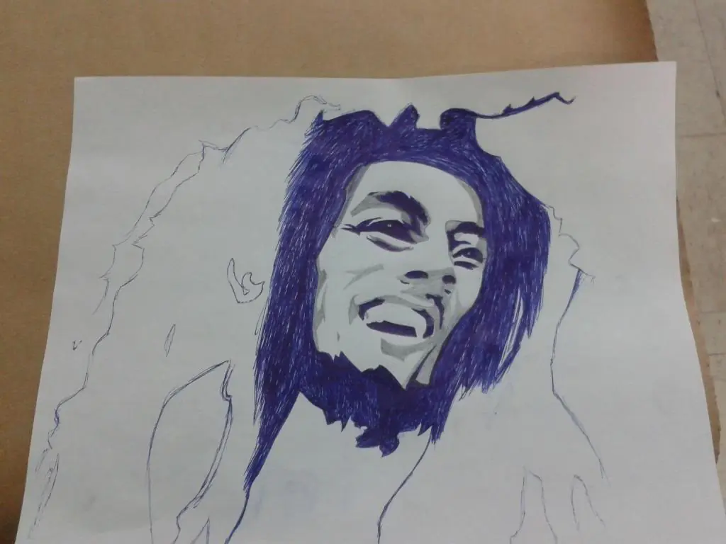 pintando un Bob Marley, espero les guste
