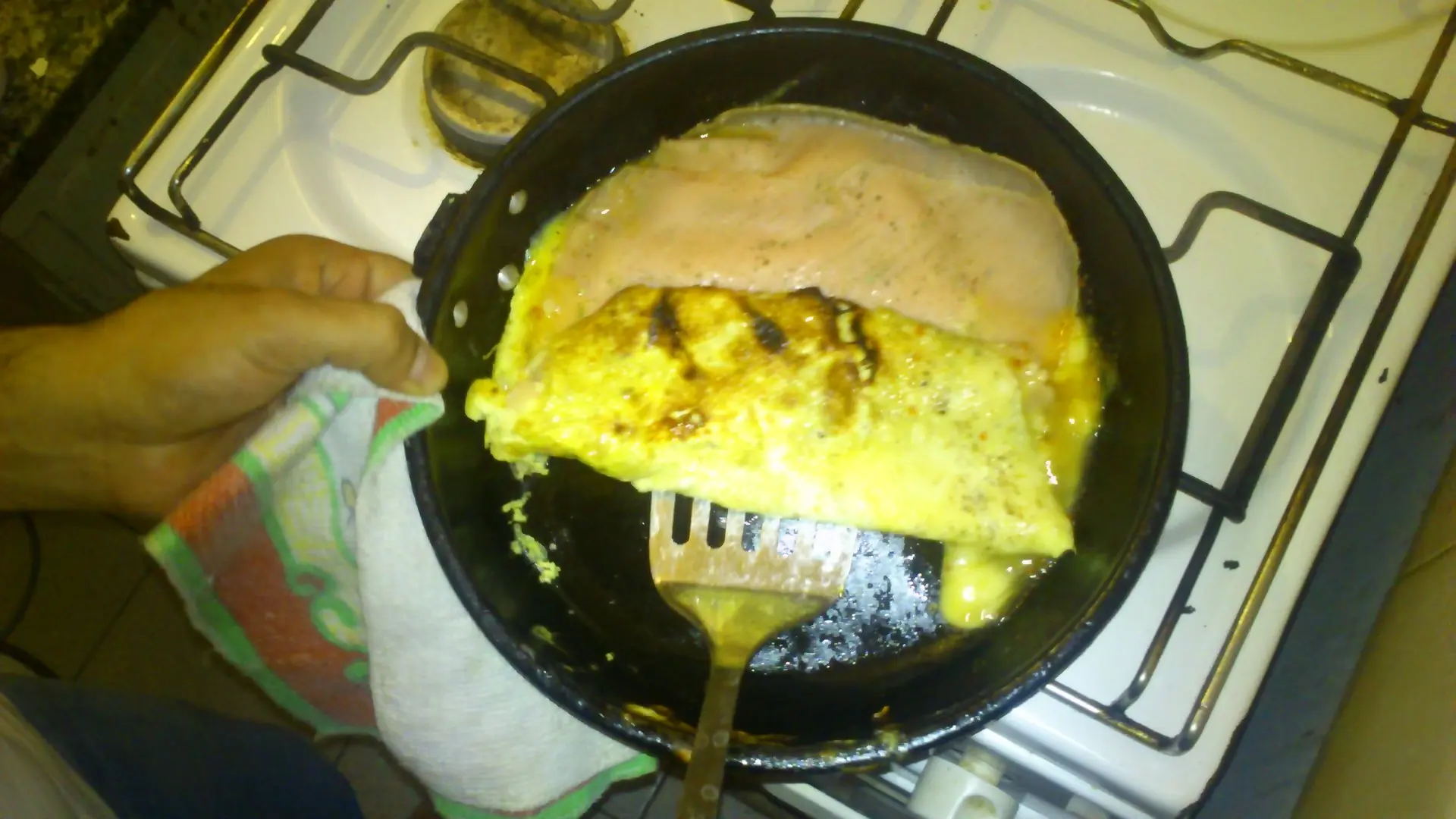 omelette de jamón y queso - fotoreceta