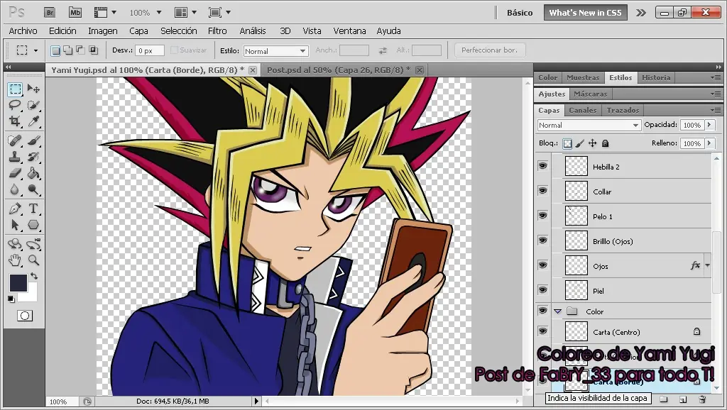 [PhotoShop] Coloreando a Yami-Yugi (Yu-Gi-Oh!)