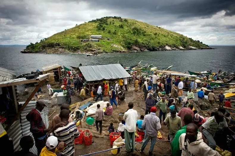 La pequeña comunidad de pescadores en la Isla Migingo
