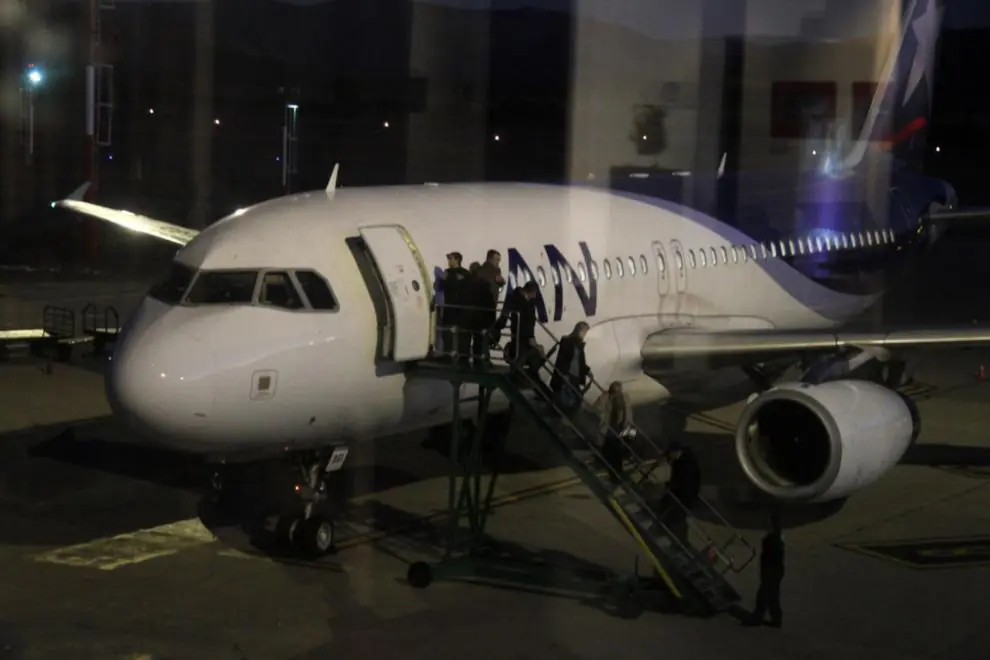 rehenes en un avión de LAN en Bariloche
