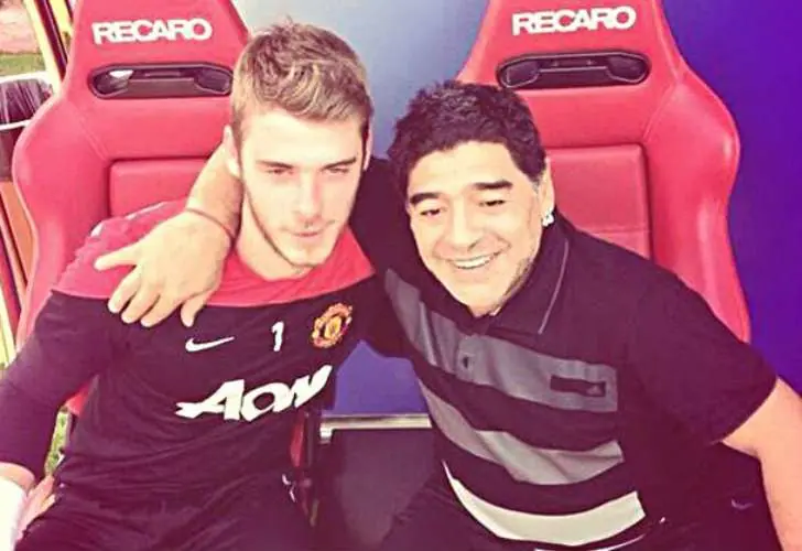 Diego Maradona, furioso con Rocío Oliva y David de Gea