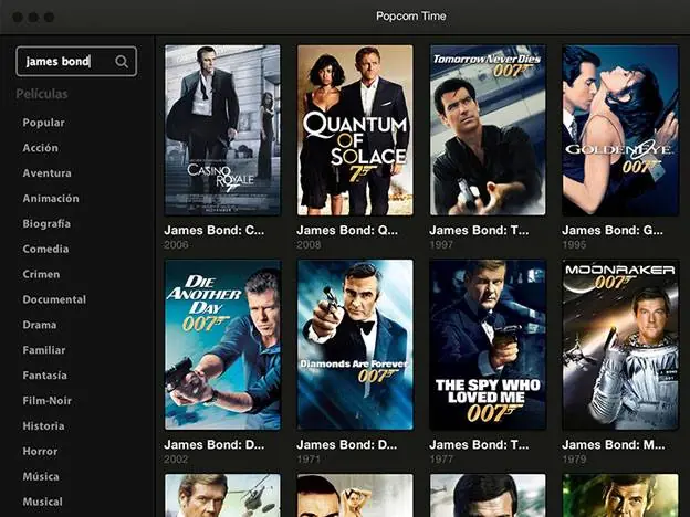 "Popcorn Time" películas online 100% Argento
