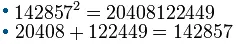 El misterio del numero 142857