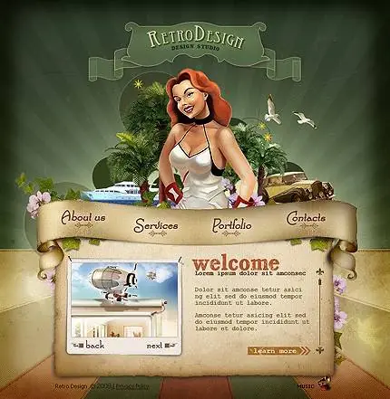 Plantillas de diseño web estilo Retro