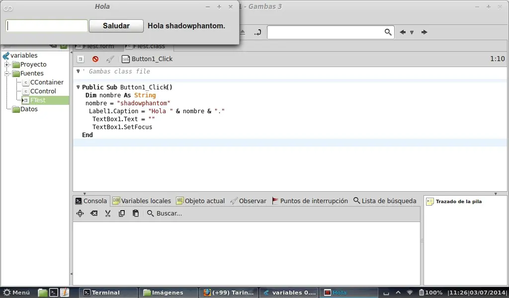 [Programación Gambas] Variables [Parte 05]