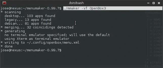 Actualizar el menú de aplicaciones en OpenBox con MenuMaker