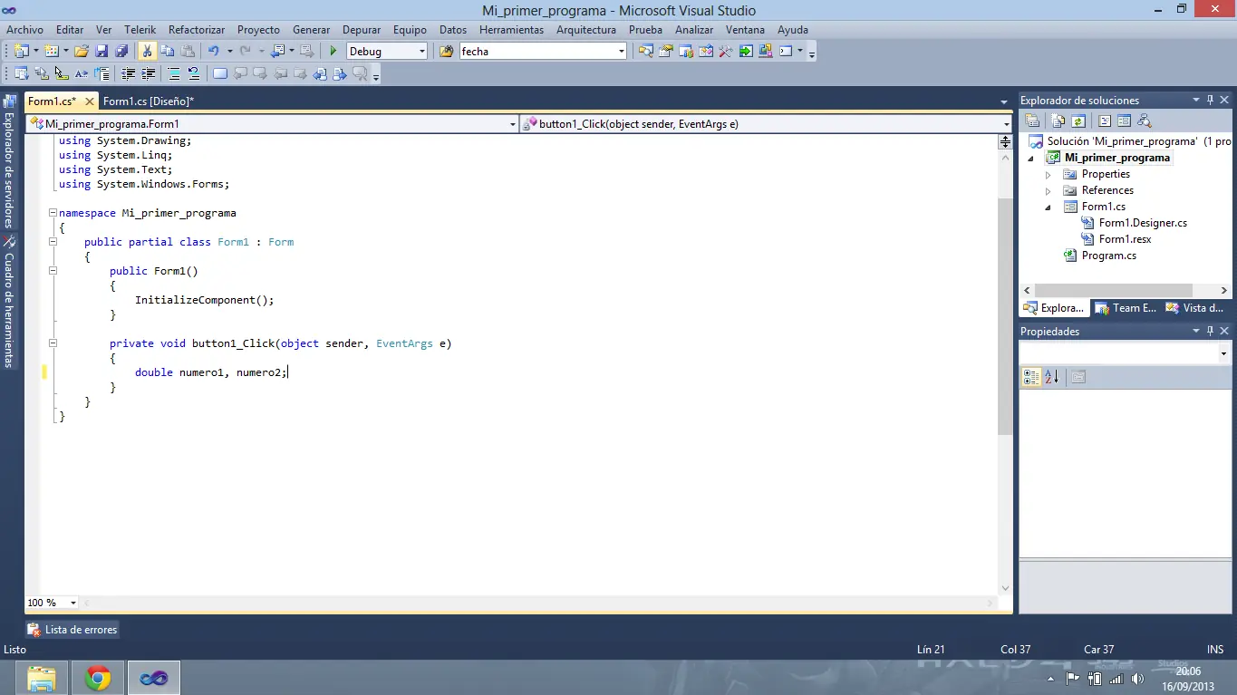 Comienza a programar en c# parte 1