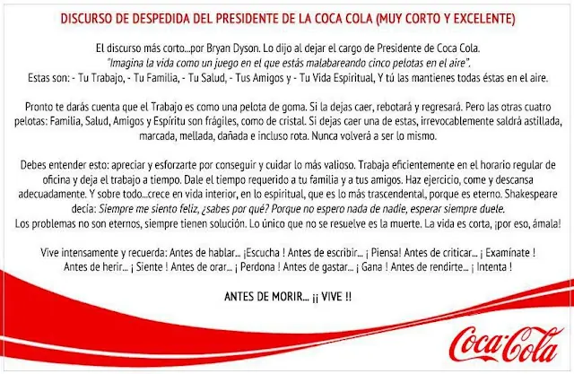 Se despide de la Coca Cola