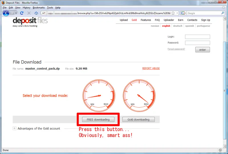 Descarga sin Esperas en Megaupload, Rapidshare,Deposit files