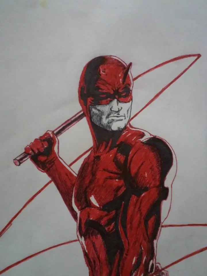 Tratando de mejorar la reputación: Dibujo Daredevil [paso a