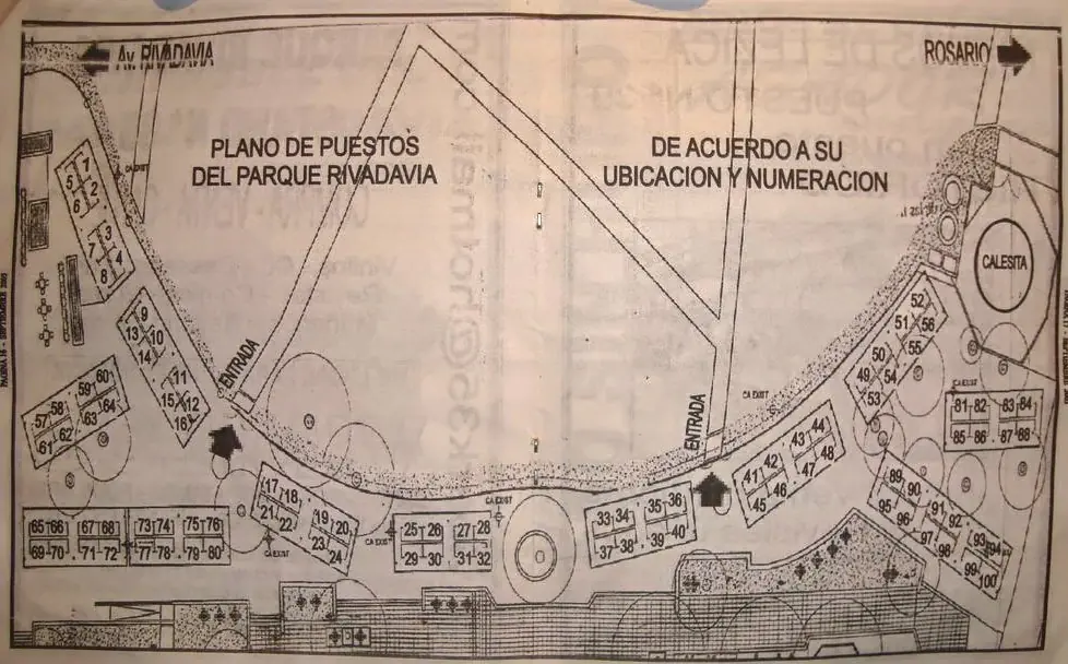 Parque Rivadavia ubicacion de puestos.