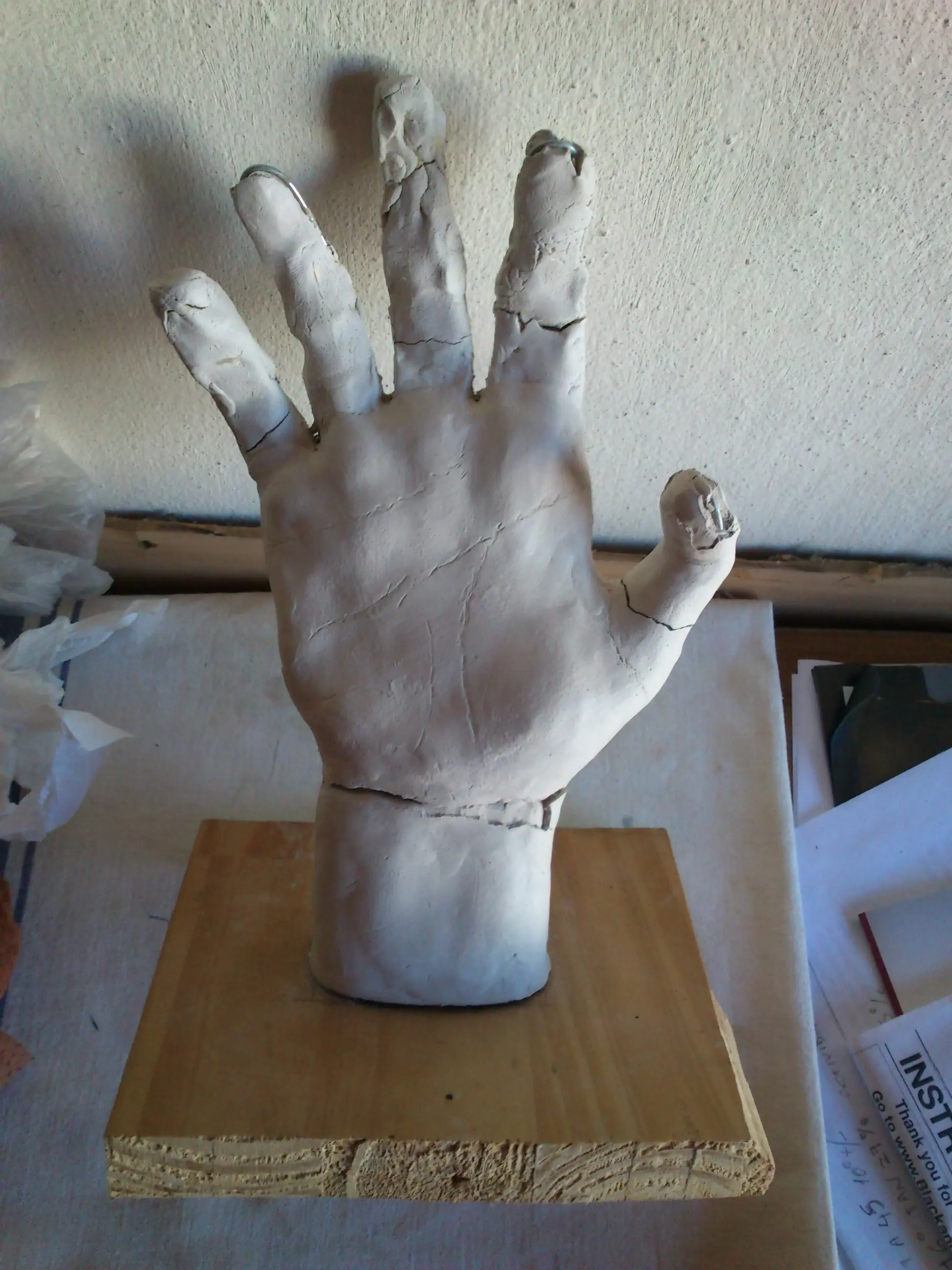 Escultura de Mano Humana Fallida y guante Freddy Krueger.