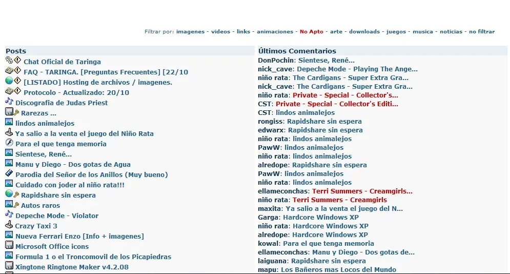 Taringa! a traves del tiempo