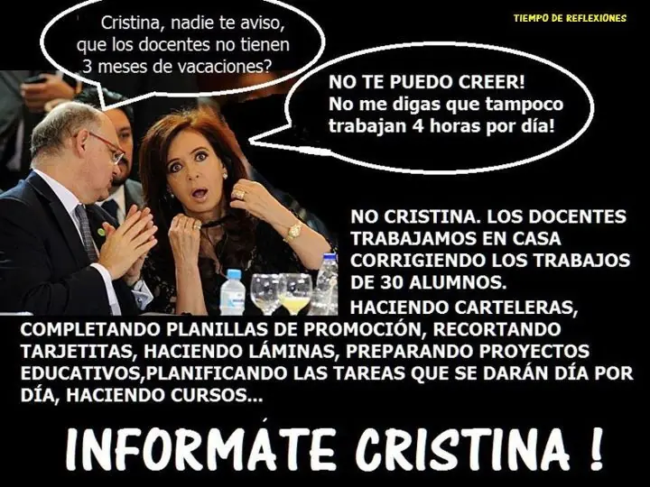 Respuesta a: "informate Cristina" .