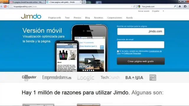 Como crear una pagina con jimdo.