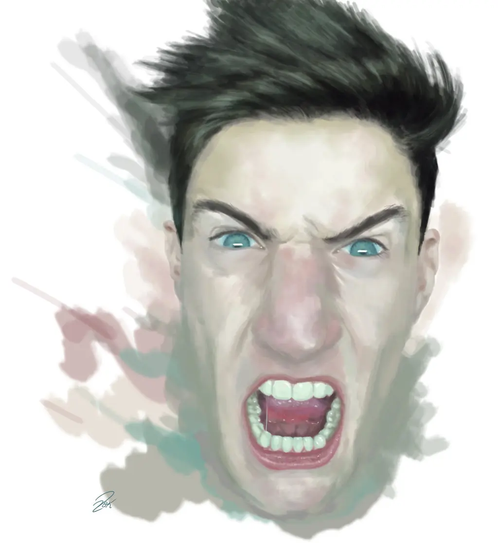 Hice mi propio rostro en una pintura digital