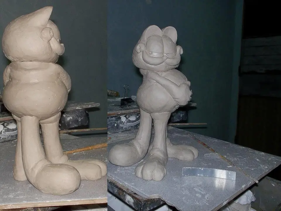Mis esculturas de hashirama,garfield y anime