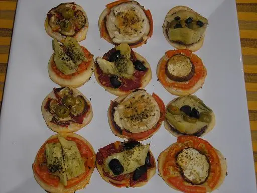 Mini pizzas variadas veganas (V)
