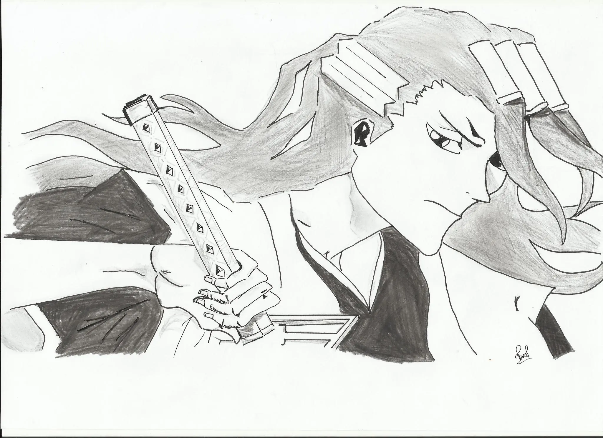 Dibuje a Byakuya Kuchiki y te lo muestro