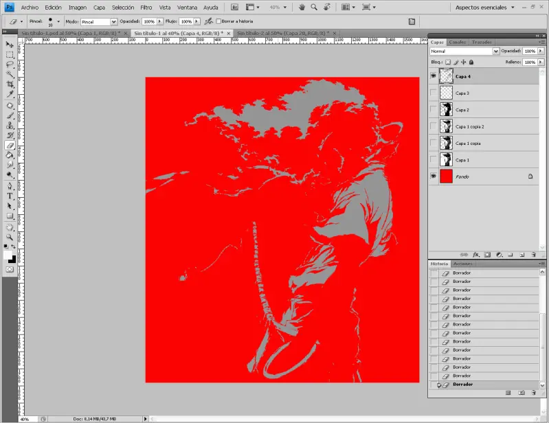 Tutorial Stencil 3 Capas Afro Samurai