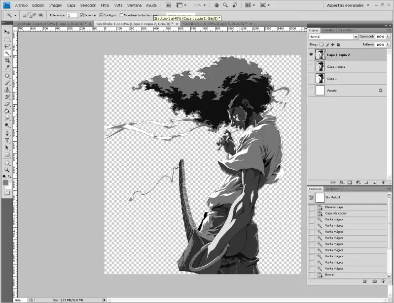 Tutorial Stencil 3 Capas Afro Samurai