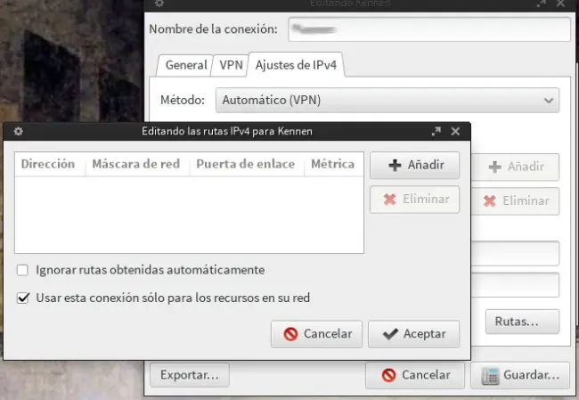 Configurar VPN sin perder Internet