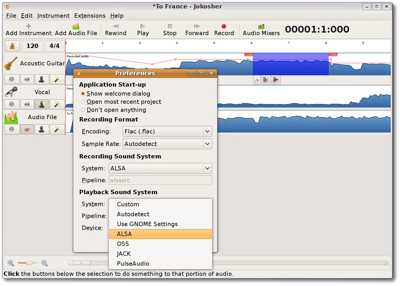 Sencillo editor de audio para Linux