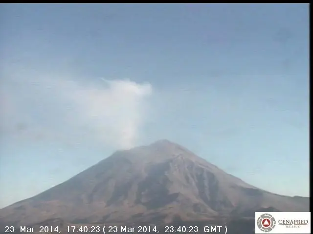 Imagen en vivo del volcán popocatepetl