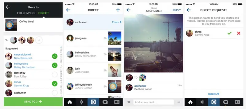 Instagram Direct, llegan las fotos y mp a Instagram