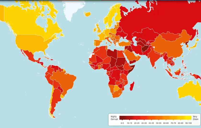 ¿Cuáles son los países más corruptos del mundo?
