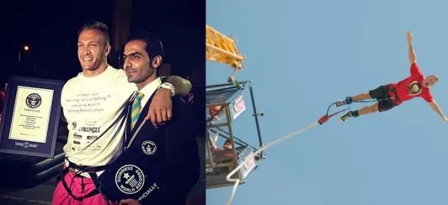 Salta 151 veces del bungee y establece nuevo récord mundial