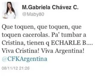 Polémica por los tweets de la hija de Chávez durante el #8
