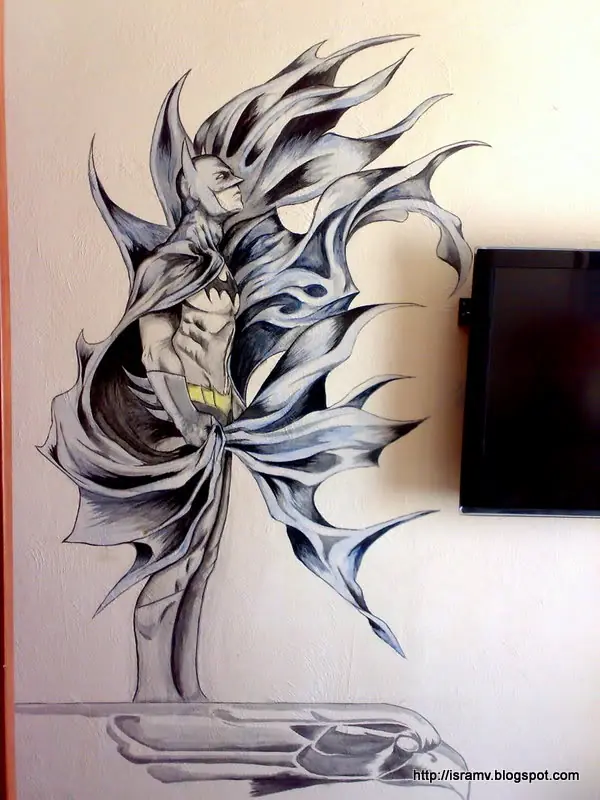 Batman - Acrilico sobre pared por Israel Morales.