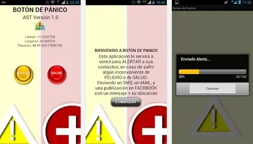 Botón antipánico aplicacion para Android